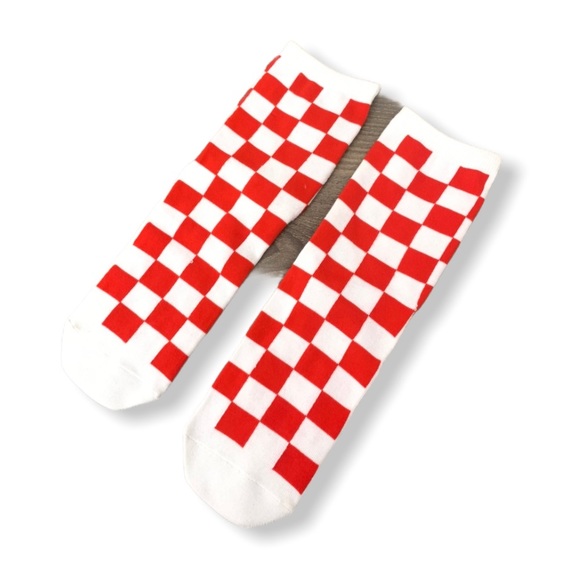 “BE YOU” Checkered Print Crew Sock - Picture 2 of 4